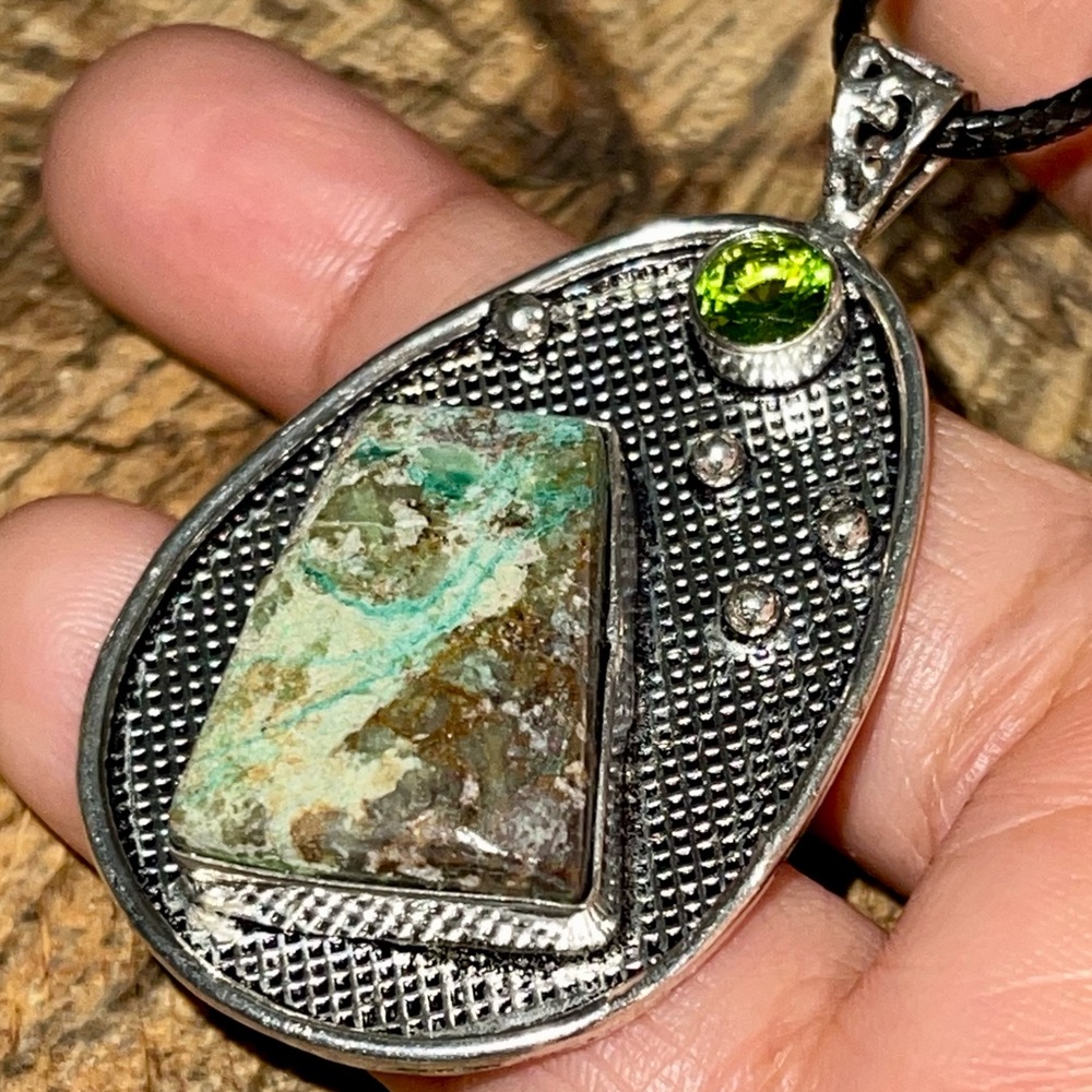 Chrysoprase Crystal Pendant 2”